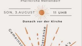 Flyer zum Wortgottesdienst mit anschließendem gemeinsamen Zusammensein