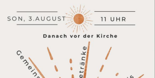 Flyer zum Wortgottesdienst mit anschließendem gemeinsamen Zusammensein