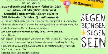 Flyer mit Informationen über den Sternsingernachmittag