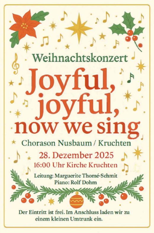 Flyer Weihnachtskonzert Chorason Nusbaum/Kruchten