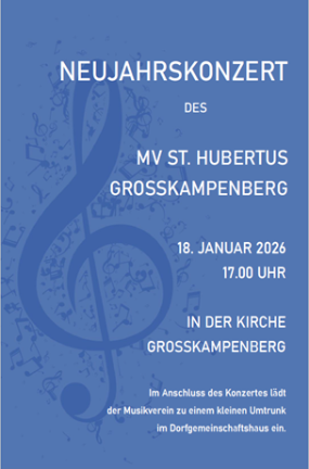 Flyer Neujahrskonzert MV Großkampenberg