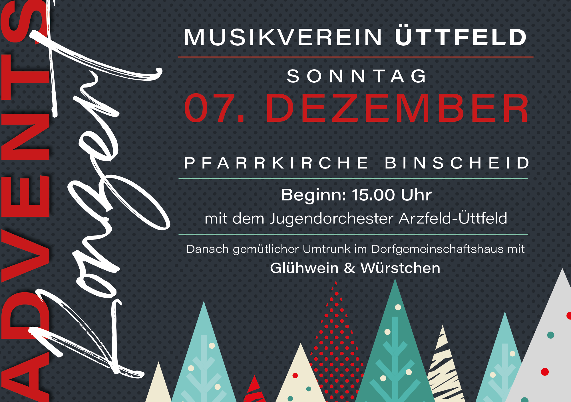 Flyer zum Adventskonzert des Musikverein Üttfeld