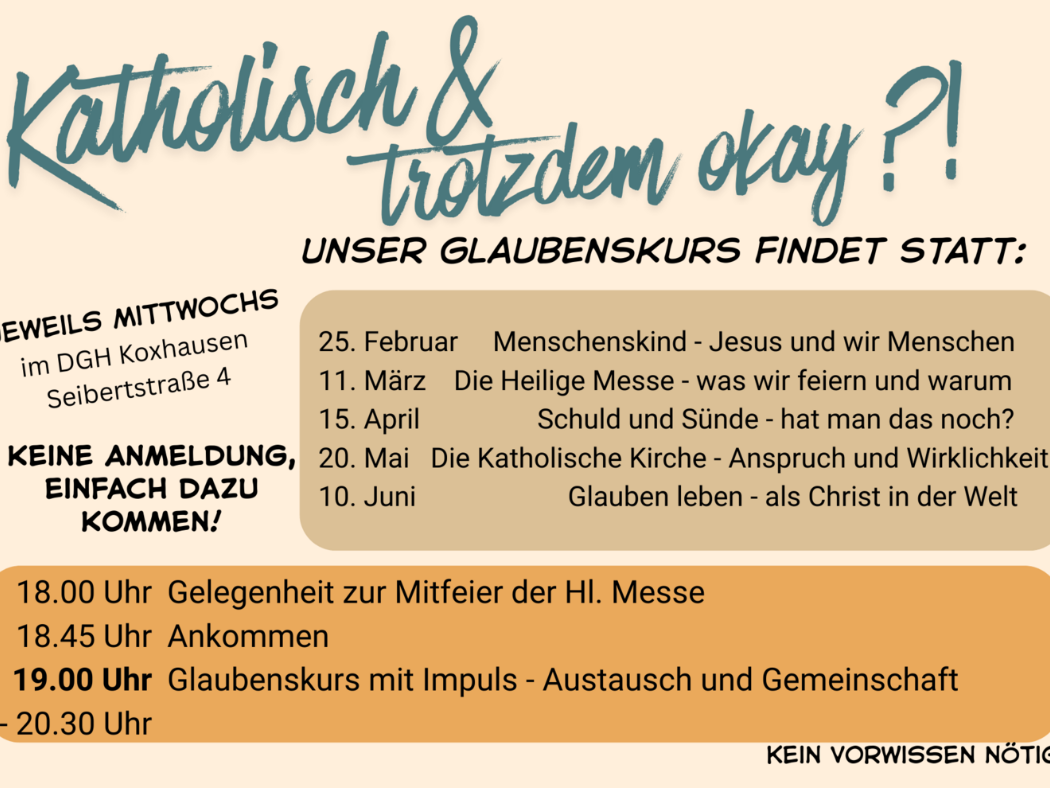 Neuer Flyer Glaubenskurs mit den nächsten Terminen