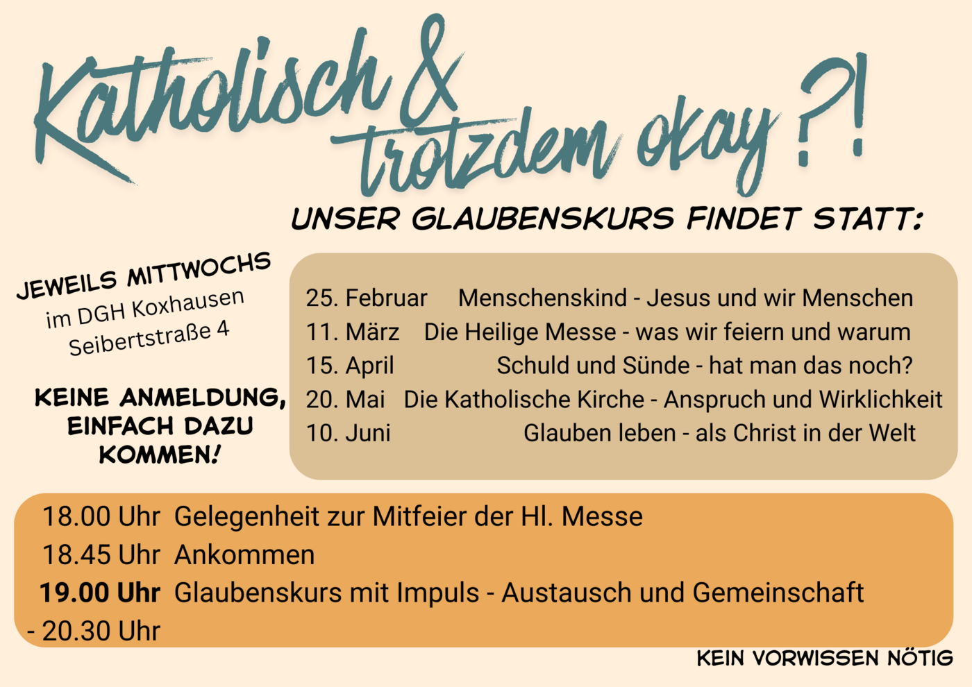 Neuer Flyer Glaubenskurs mit den nächsten Terminen