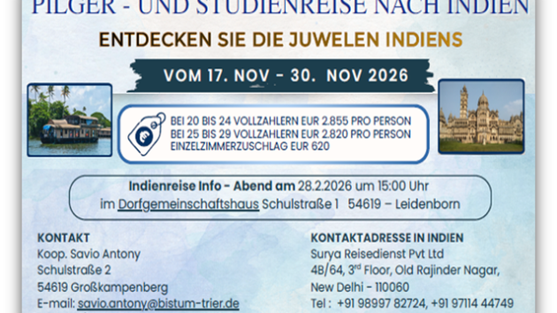 Preise und Info-Abend über die Pilgerreise nach Indien