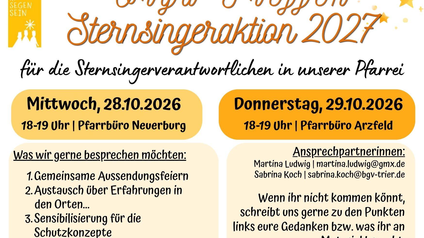 Flyer Sternsinger-Messdienerfahrt