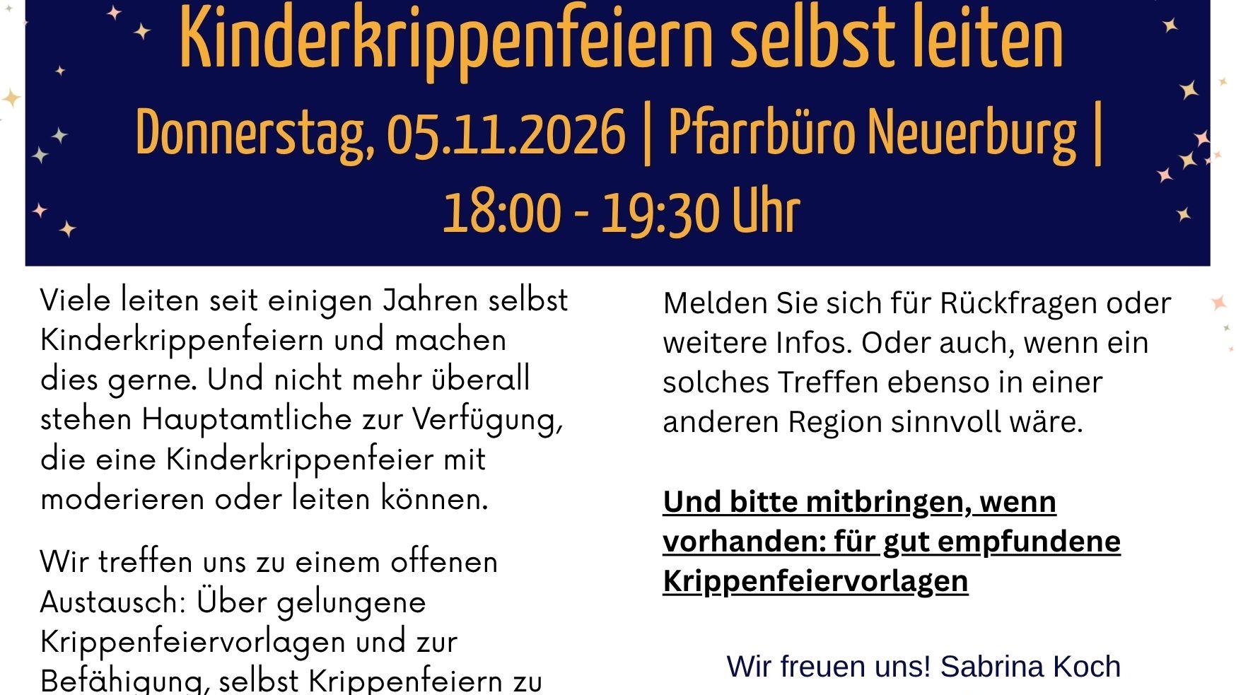 Flyer Kinderkrippenfeiern selbst leiten