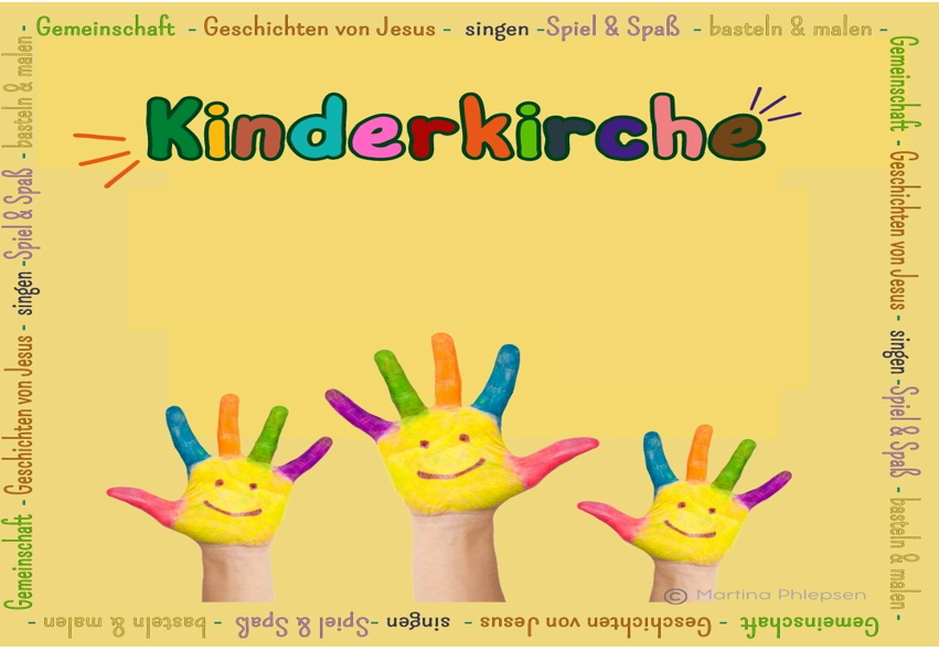 Blanko Flyer Kinderkirche als Wiedererkennungswert