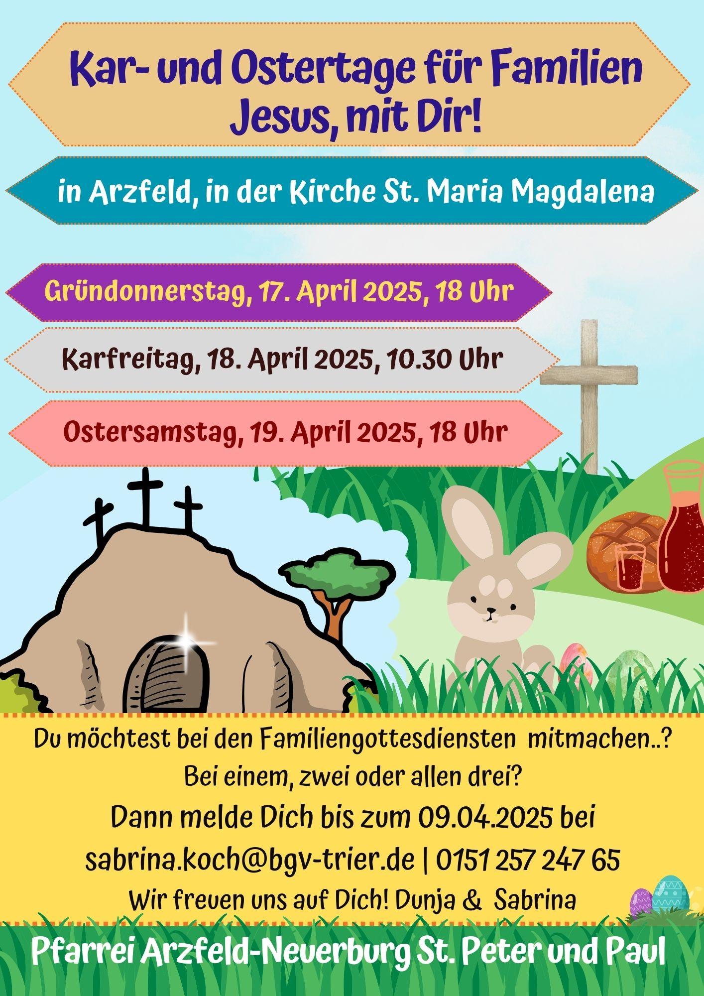 Flyer zu Familiengottesdiensten an Ostern