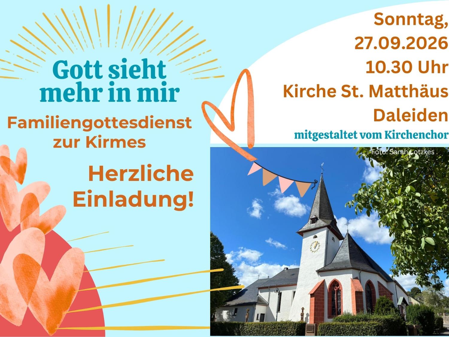 Flyer mit den Einzelheiten des Familiengottesdienstes in Daleiden