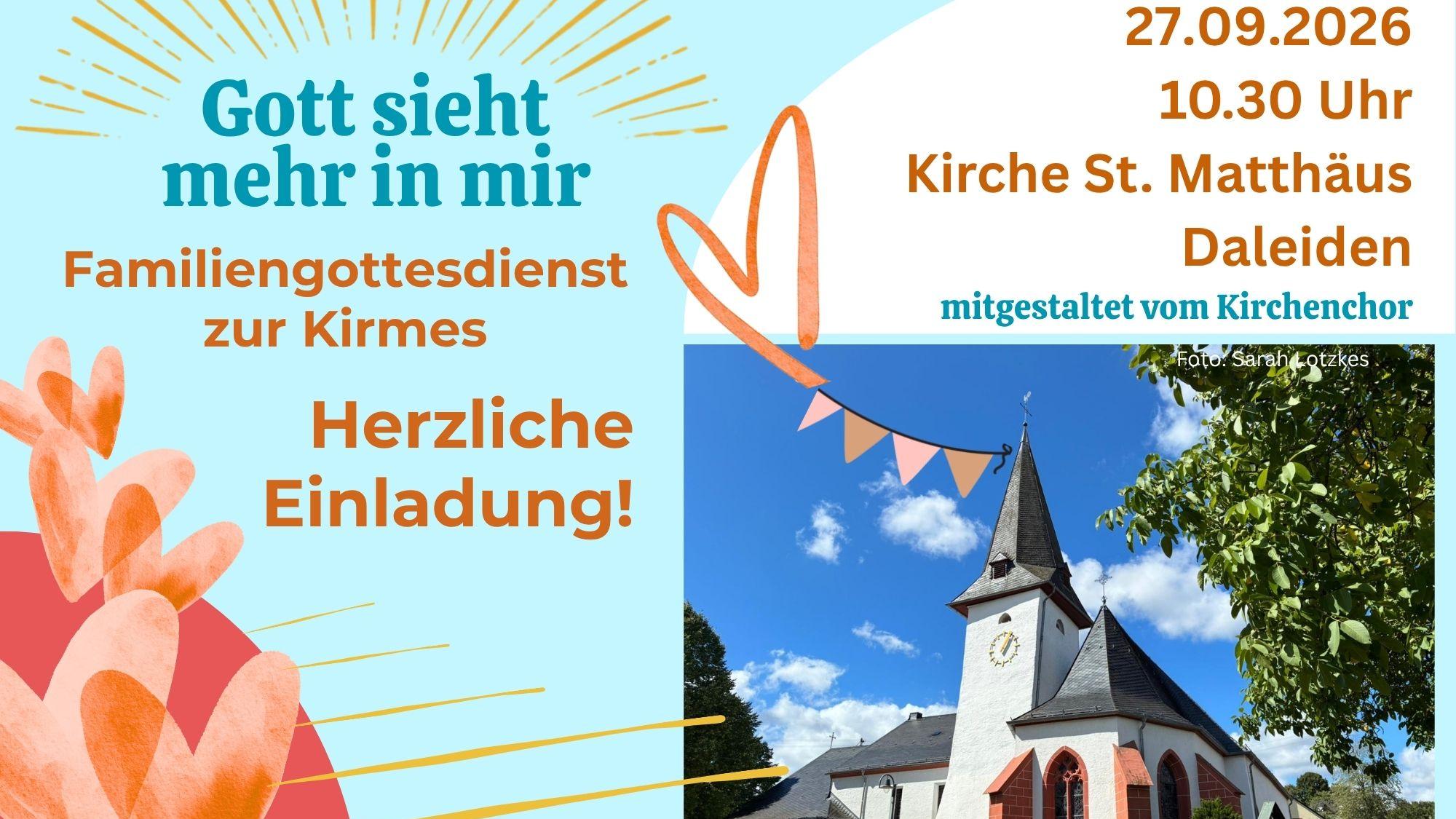 Flyer mit den Einzelheiten des Familiengottesdienstes in Daleiden