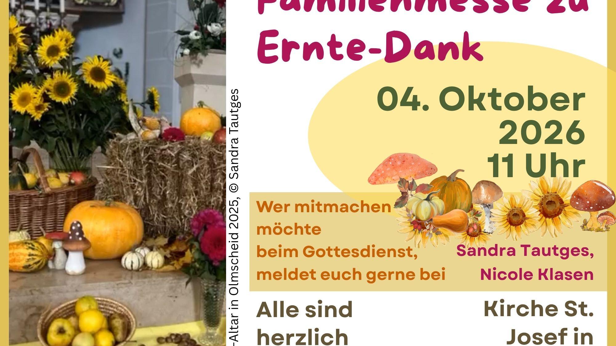Flyer mit den Einzelheiten des Familiengottesdienstes in Olmscheid
